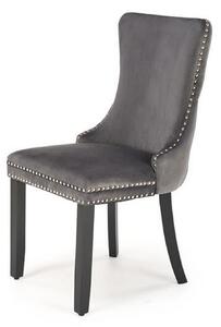 Scaun ALDA, gri/negru, stofa catifelata/lemn, 50x62x95 cm