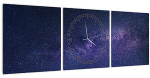 Tablou cerului nocturn (cu ceas) (90x30 cm)