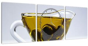 Tablou cu ulie de măsline (cu ceas) (90x30 cm)