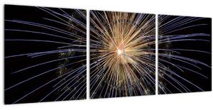 Tablou cu artificii (cu ceas) (90x30 cm)