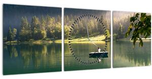 Tablou cu lac (cu ceas) (90x30 cm)
