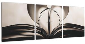 Tablou cu carte (cu ceas) (90x30 cm)