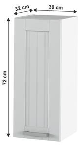Dulap superior de bucătărie Janne Typ 2 (gri deschis + alb). 1021183