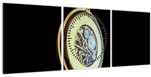 Tablou cu ceas de buzunar de aur (cu ceas) (90x30 cm)