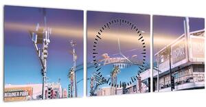 Tablou cu strada în Las Vegas (cu ceas) (90x30 cm)