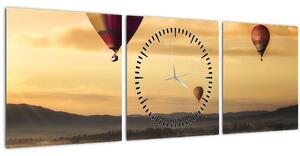 Tablou cu baloane zburând (cu ceas) (90x30 cm)