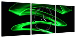 Tablou - valuri neon (cu ceas) (90x30 cm)