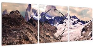 Tablou cu lac montan (cu ceas) (90x30 cm)