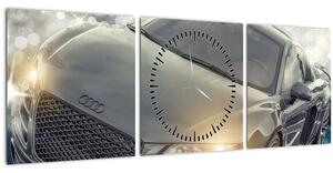 Tablou cu Audi - gri (cu ceas) (90x30 cm)