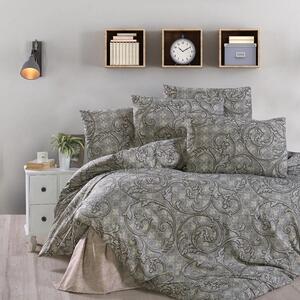 Lenjerie de pat dublu Bumbac 100% Ranforce 4 piese 240 x 260 cm, Elegant, Gri, Pucioasa RNFN28