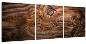 Tablou textura lemnului (cu ceas) (90x30 cm)