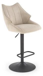 Scaun bar H122, bej/negru, stofa clasica/metal, 50x54x96/118 cm
