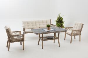 Set de gradina Pure Rattan (311S) Bej 175x65x90 cm