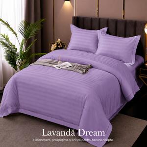Lenjerie de Pat Damasc Policotton 4 Piese (Lavanda Dream)