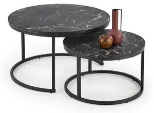 Set 2 masute JAVA, negru, 79x47/59x37 cm