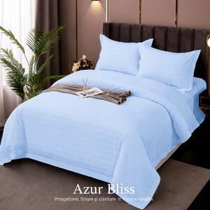 Lenjerie de Pat Damasc Policotton 4 Piese (Azur Bliss)
