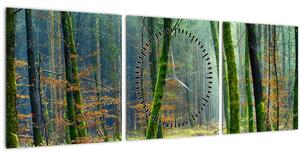 Tablou cu pădure (cu ceas) (90x30 cm)