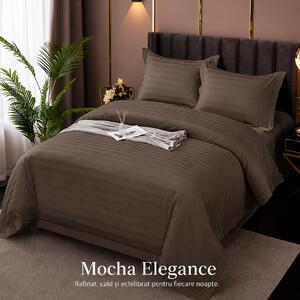 Lenjerie de Pat Damasc Policotton 4 Piese (Mocha Elegance )