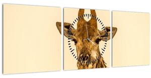 Tablou cu girafe (cu ceas) (90x30 cm)