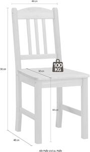 Set 2 scaune Liny natur 44/48/90 cm