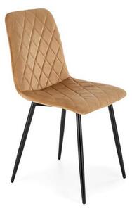 Scaun K525, bej/negru, stofa catifelata/metal, 45x55x89 cm