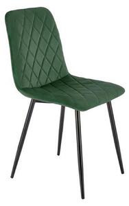 Scaun K525, verde inchis/negru, stofa catifelata/metal, 45x55x89 cm