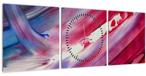 Tablou - culorile rozalbaste (cu ceas) (90x30 cm)