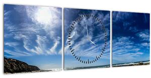 Tablou cu cerul și nori (cu ceas) (90x30 cm)