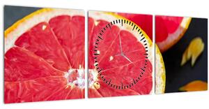 Tablou cu grapefruit tăiat (cu ceas) (90x30 cm)