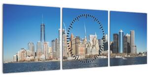 Tablou - Manhattan în New York (cu ceas) (90x30 cm)