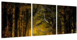Tablou cu pădure (cu ceas) (90x30 cm)