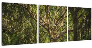Tablou cu copaci (cu ceas) (90x30 cm)