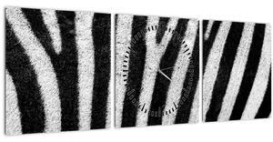 Tablou cu piele de zebră (cu ceas) (90x30 cm)