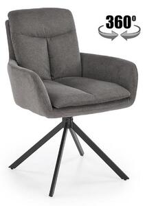 Scaun rotativ K536, gri/negru, stofa clasica/metal, 62x68x85 cm