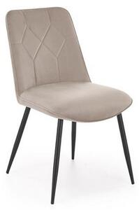 Scaun K539, bej/negru, stofa catifelata/metal, 50x62x84 cm