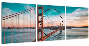 Tablou - Golden Gate, San Francisco (cu ceas) (90x30 cm)