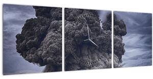 Tablou - Erupție vulcanică (cu ceas) (90x30 cm)