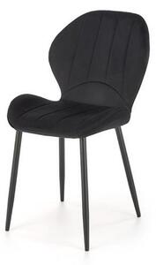 Scaun K538, negru, stofa catifelata/metal, 48x57x85 cm