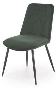 Scaun K539, verde inchis/negru, stofa catifelata/metal, 50x62x84 cm