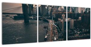 Tablou cu Manhattan (cu ceas) (90x30 cm)