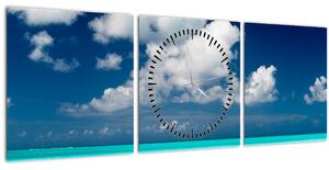 Tablou - Plaja tropică (cu ceas) (90x30 cm)