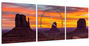 Tablou - Monumentul Valley în Arizona (cu ceas) (90x30 cm)