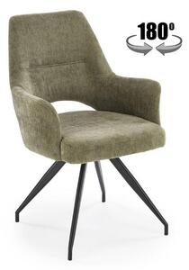 Scaun rotativ K542, verde/negru, stofa clasica/metal, 58x64x88 cm