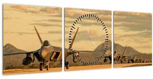 Tablou - Aviație (cu ceas) (90x30 cm)