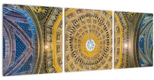 Tablou cu tavanul bisericii Siena (cu ceas) (90x30 cm)