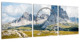 Tablou - Dolomite italiene (cu ceas) (90x30 cm)