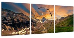 Tablou - Oglindirea în lacul montan (cu ceas) (90x30 cm)