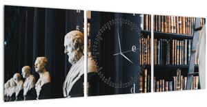 Tablou - La bibliotecă (cu ceas) (90x30 cm)