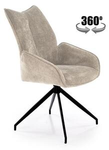 Scaun rotativ K553, bej/negru, stofa clasica/metal, 60x66x96 cm