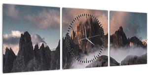 Tablou - Dolomiți Italieni ascunși în ceață (cu ceas) (90x30 cm)
